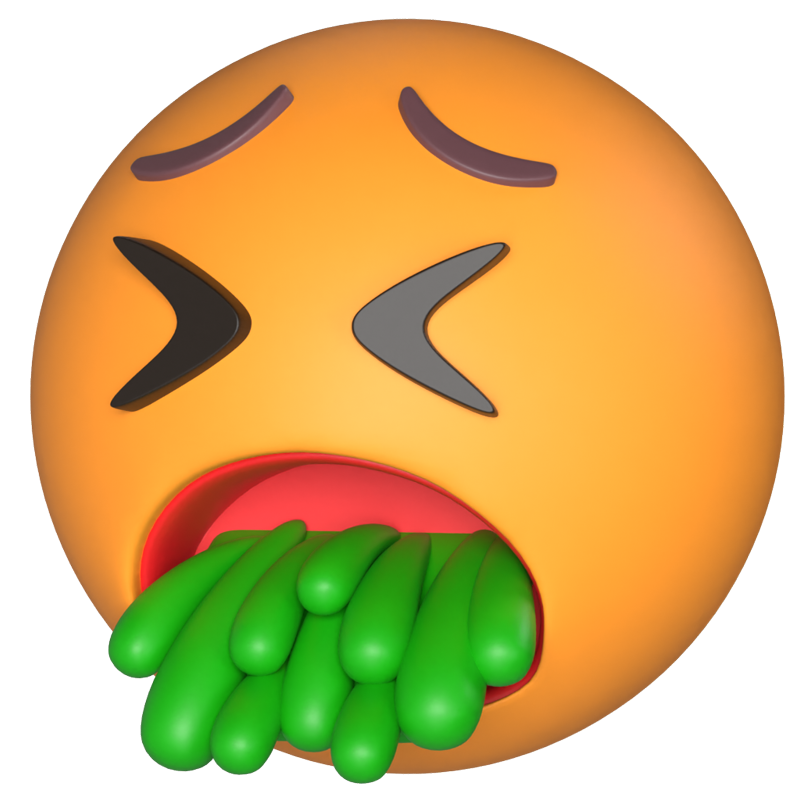 Face Vomiting 3D Icon Model 3D Graphic