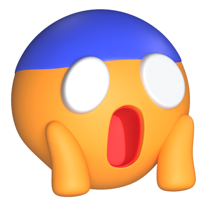 3D Face Screaming In Fear 3D Graphic