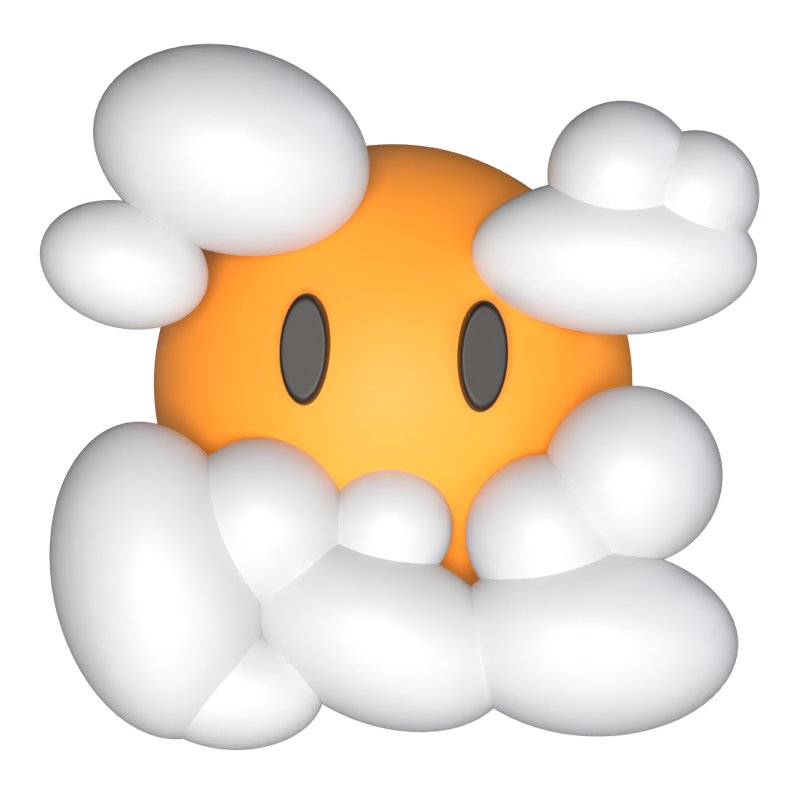 Face In Clouds 3D Icon Model