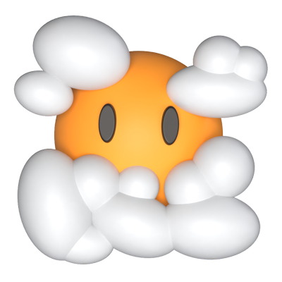 Face In Clouds 3D Icon Model 3D Graphic