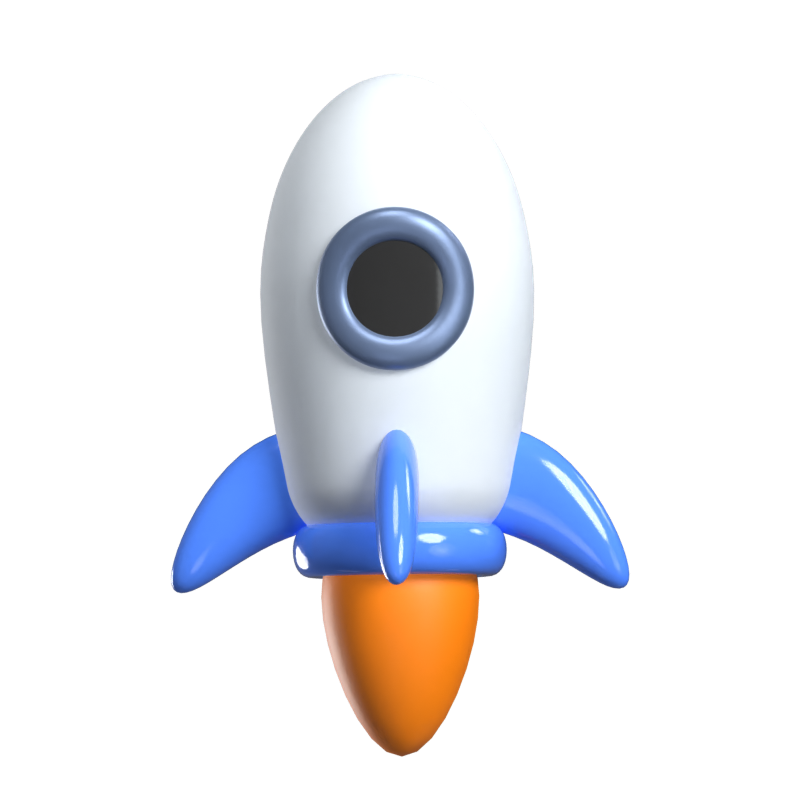 Rocket Fun Loading Animated 3D Icon 3D Graphic