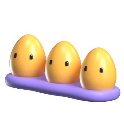 Eggs Fun Loading Animated 3D Icon 3D Graphic