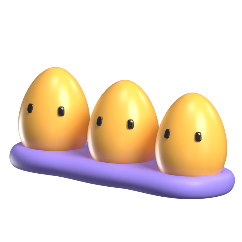 Eggs Fun Loading Animated 3D Icon 3D Graphic