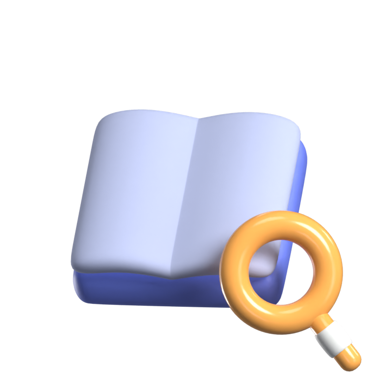 Book Searching Animated 3D Icon 3D Graphic