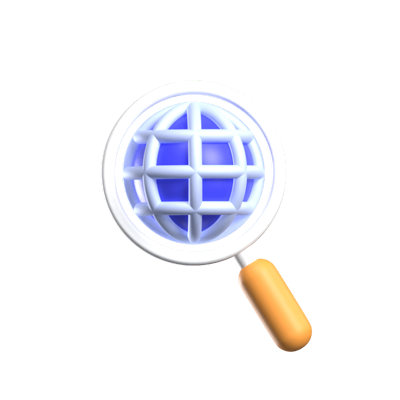 Global Searching Animated 3D Icon 3D Graphic