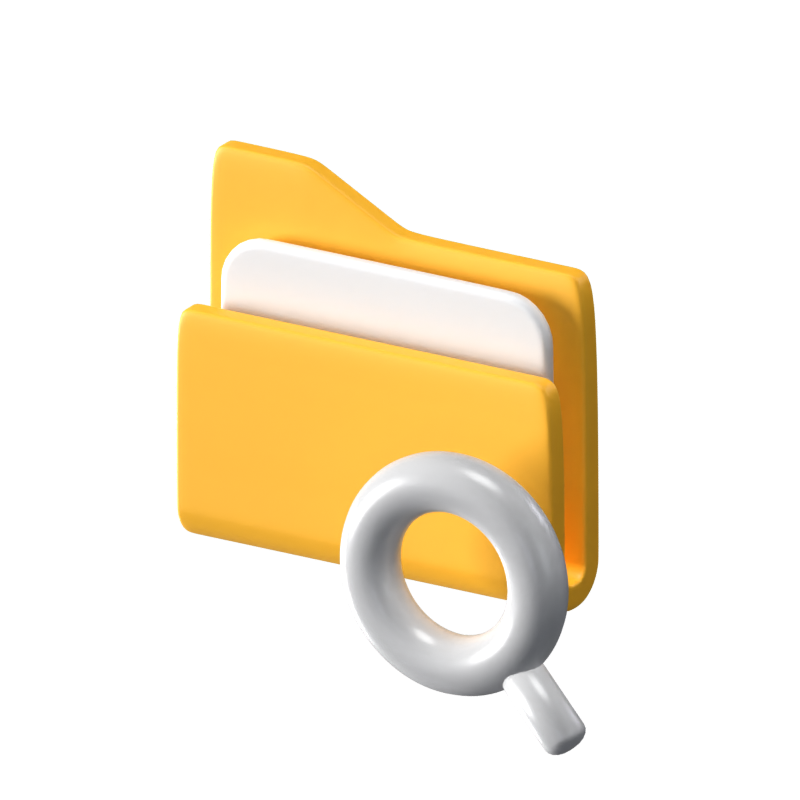 Searching Folder Animated 3D Icon 3D Graphic