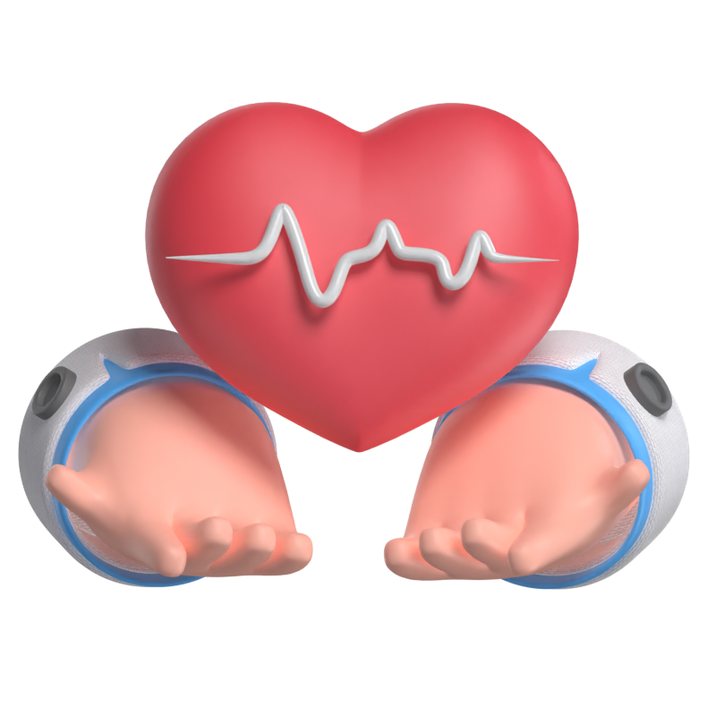 Heart Rate Care 3D Scene 3D Illustration