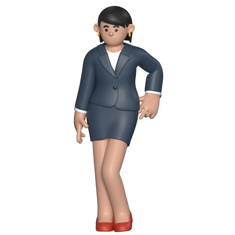 Mujer de negocios de pie 3D Graphic