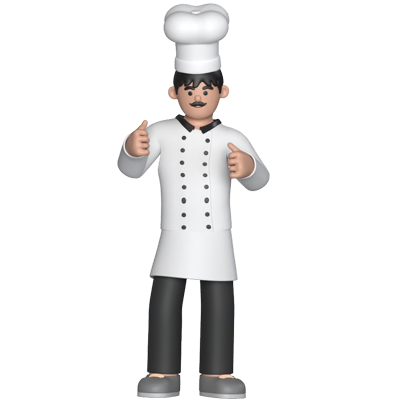 Chef Thumbs Up 3D Graphic