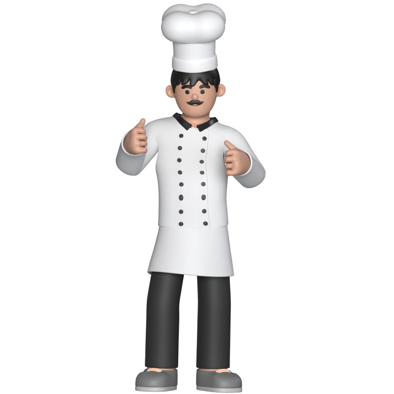 Chef Thumbs Up 3D Graphic