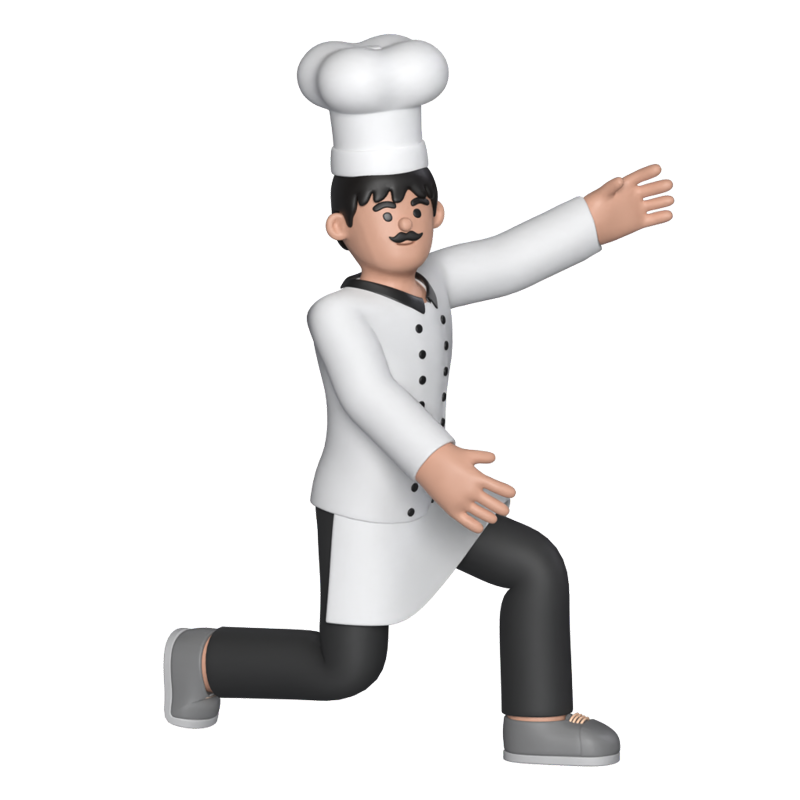 Chef Presenting 3D Graphic