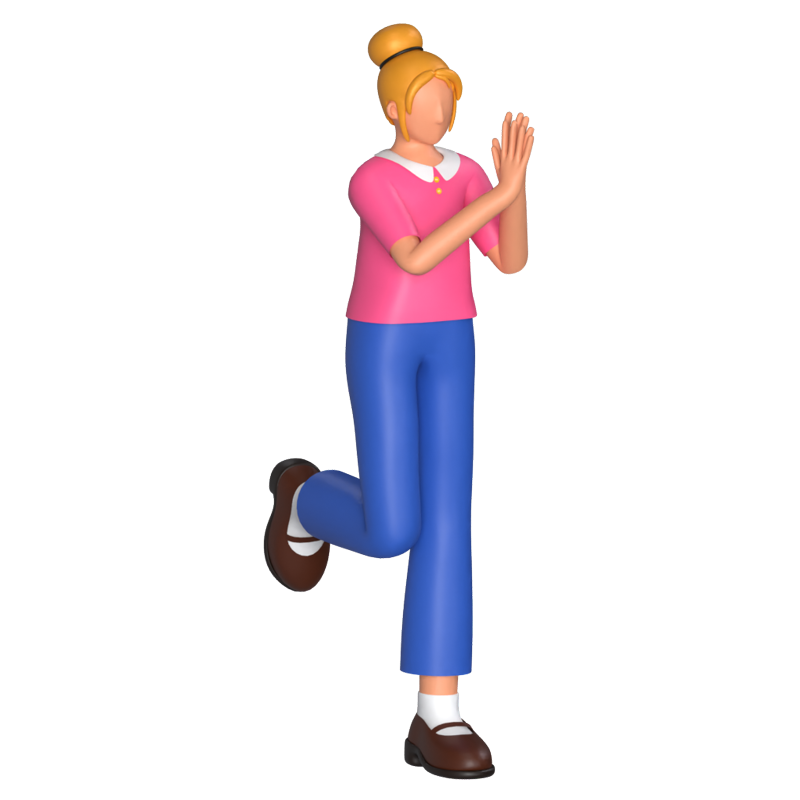 Woman Character Happy 3D Graphic