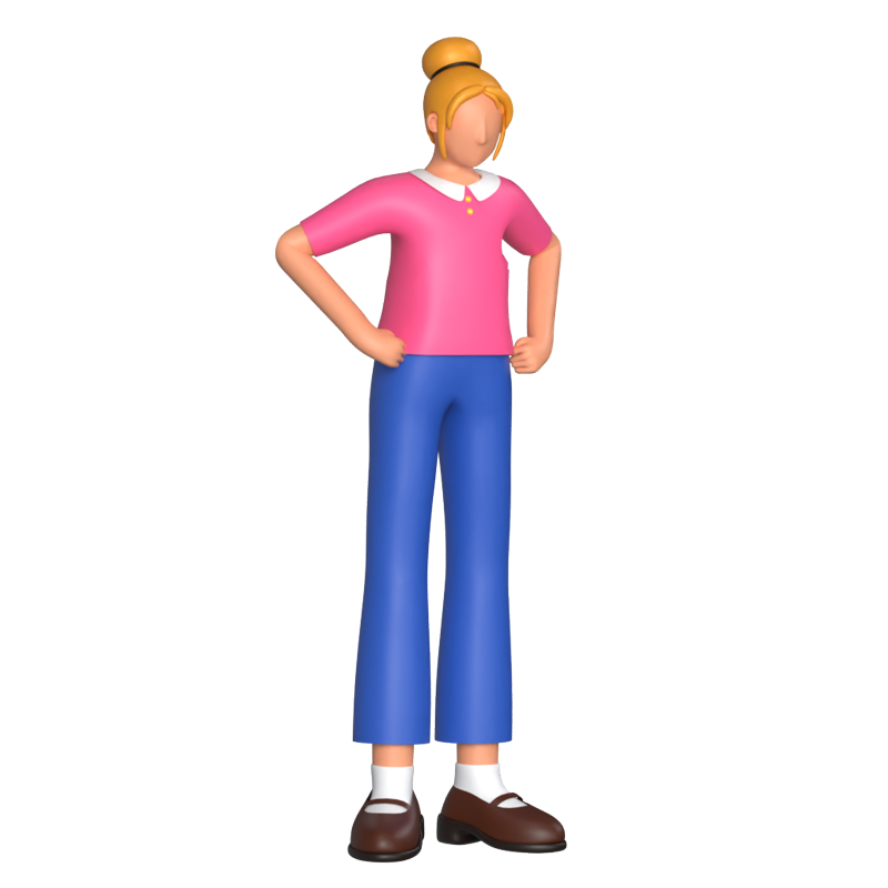 Woman Character Standing 3D Graphic