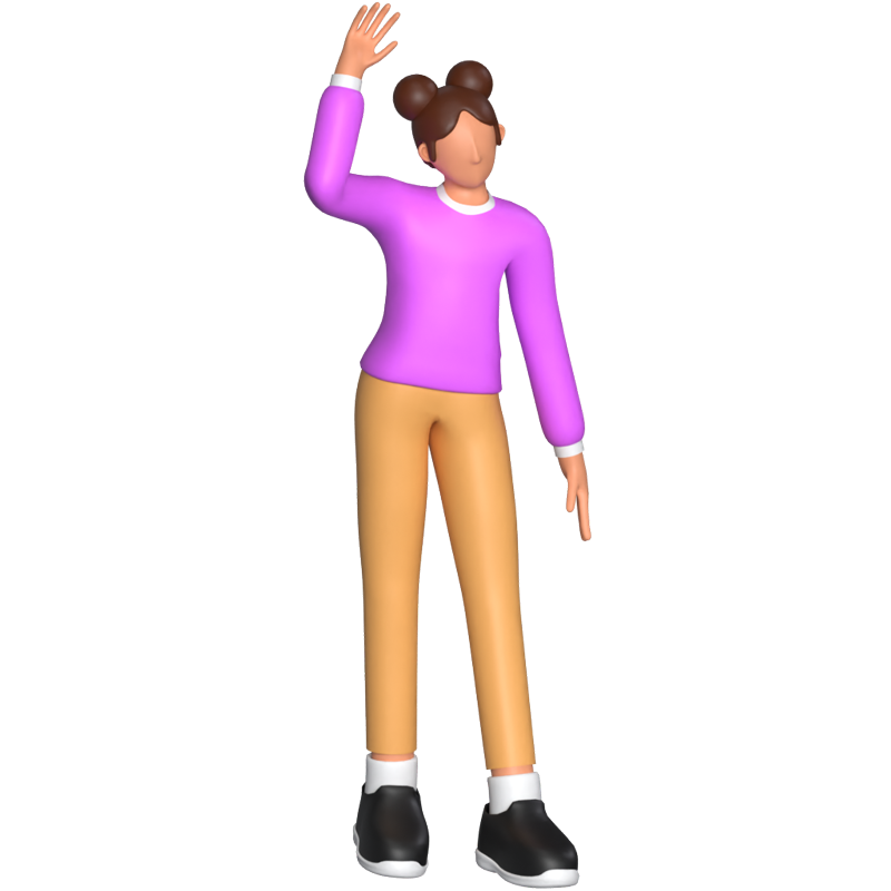 Nice Woman Hand Up 3D Graphic