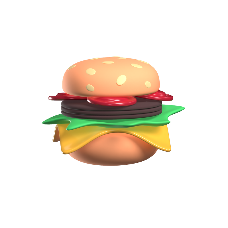 Burger Fun Laden Animiertes 3D-Symbol 3D Graphic