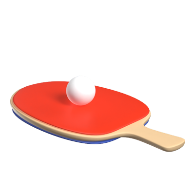 Table Tennis Racket Fun Loading Animated 3D Icon 3D Graphic