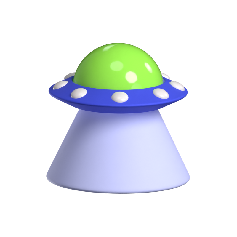 UFO-Suche Animiertes 3D-Symbol 3D Graphic