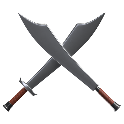 Crossed Swords 3D Weapon Icon Model 3D Graphic