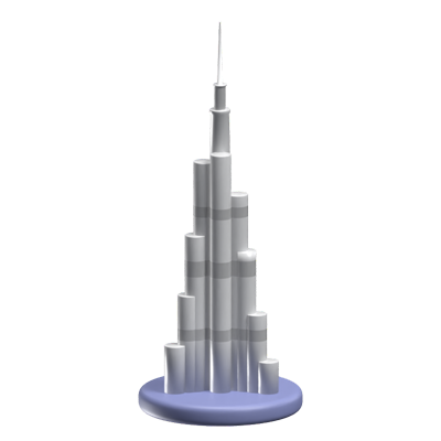 Burj Khalifa 3D Landmark Building Icon Model 3D Graphic