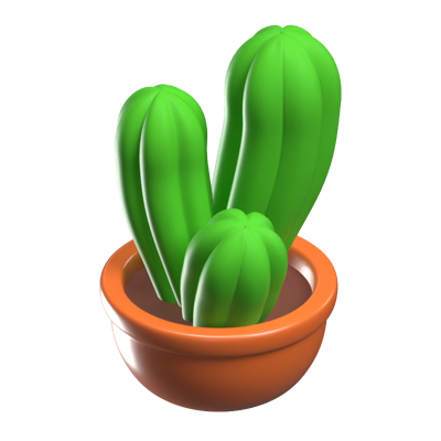 Cactus In A Pot 3D Icon Model 3D Graphic
