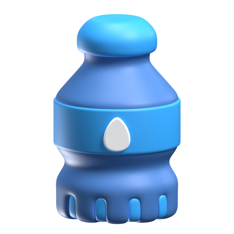 Water Bottle 3D Beverages Icon 3D Graphic