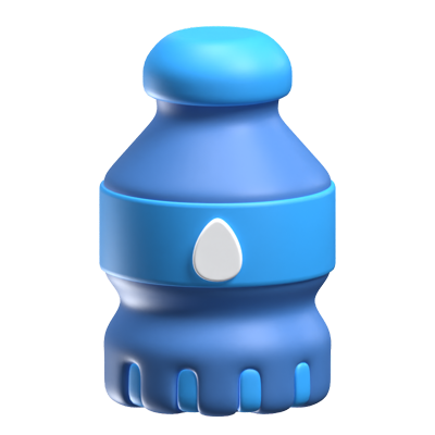 Water Bottle 3D Beverages Icon 3D Graphic