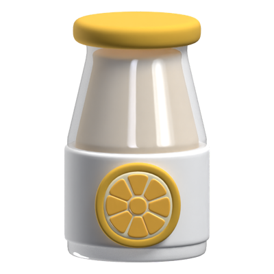 3D Lemon Juice Bottle 3D Graphic