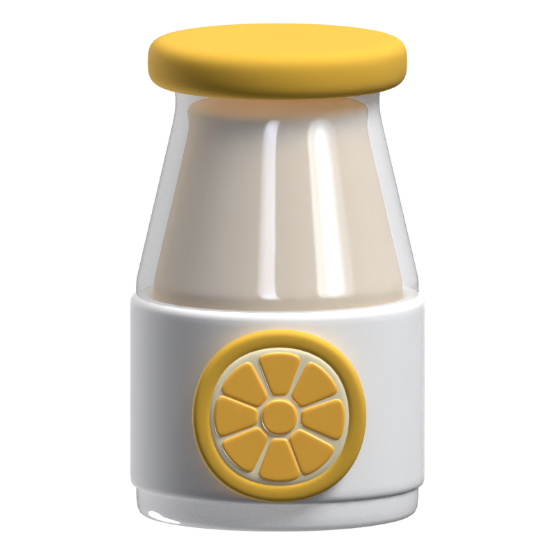 3D Lemon Juice Bottle 3D Graphic