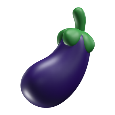 Eggplant 3D Icon Model 3D Graphic