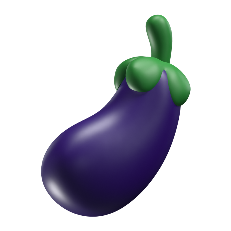 Eggplant 3D Icon Model 3D Graphic