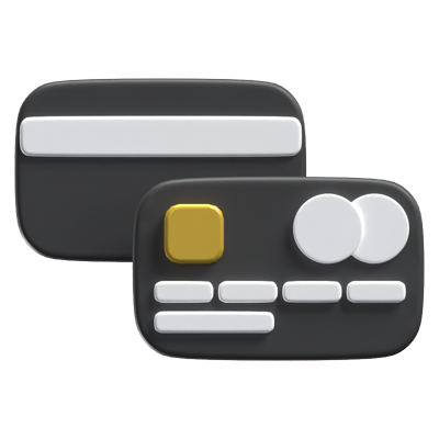 3D Two Debit Cards 3D Graphic