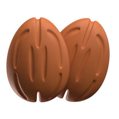 Two Almonds Icon Model 3D Graphic
