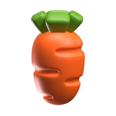 3D Carrot Icon Model 3D Graphic