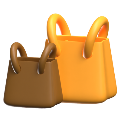 Two Shopping Bags 3D Model 3D Graphic