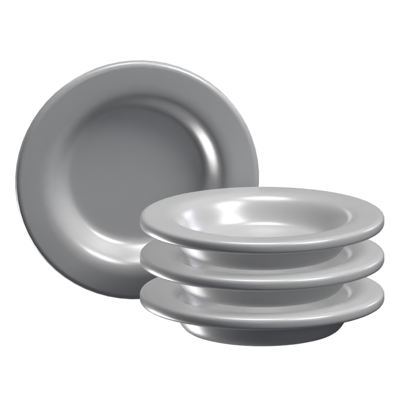 Plates 3D Icon Model 3D Graphic