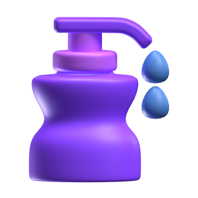 jabón de manos modelo icono 3d con jabón caído 3D Graphic