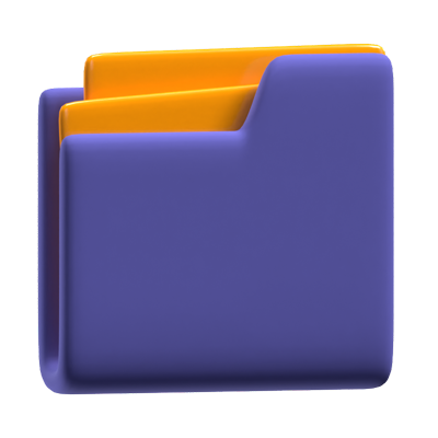 Folder 3D Icon Model With Document In It 3D Graphic