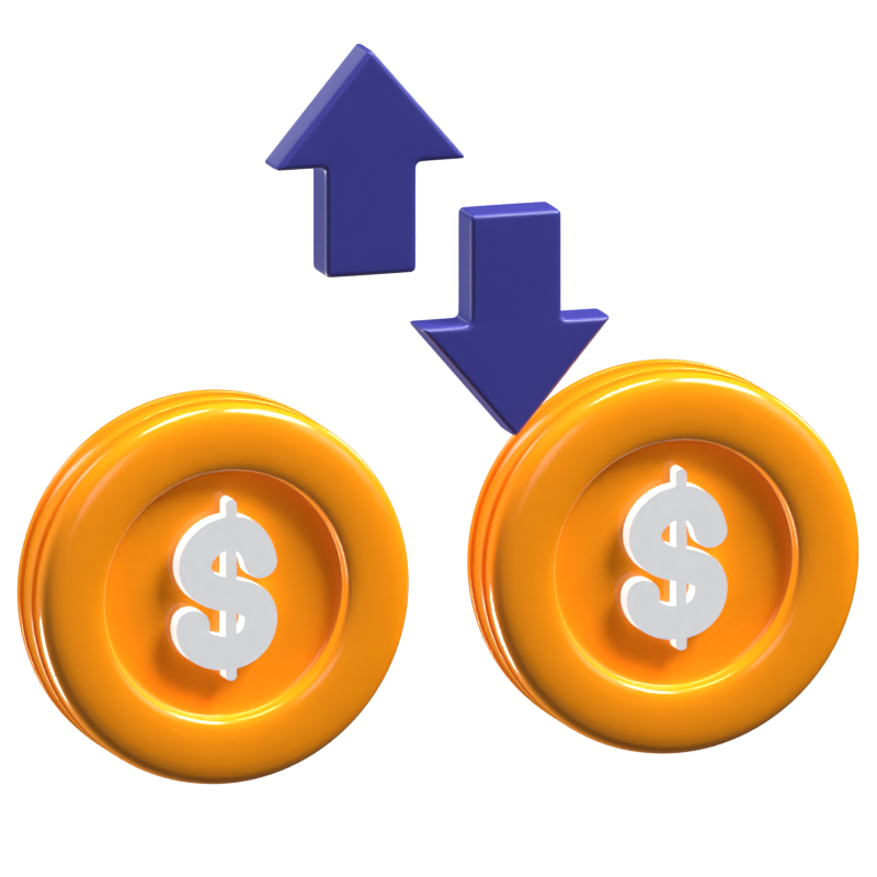 Finanzieller Gewinn 3D-Symbolmodell