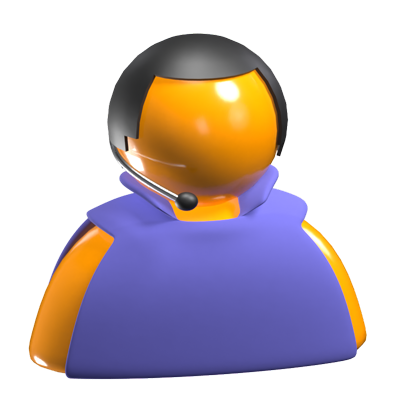 3D Customer Service Using A Microphone 3D Graphic