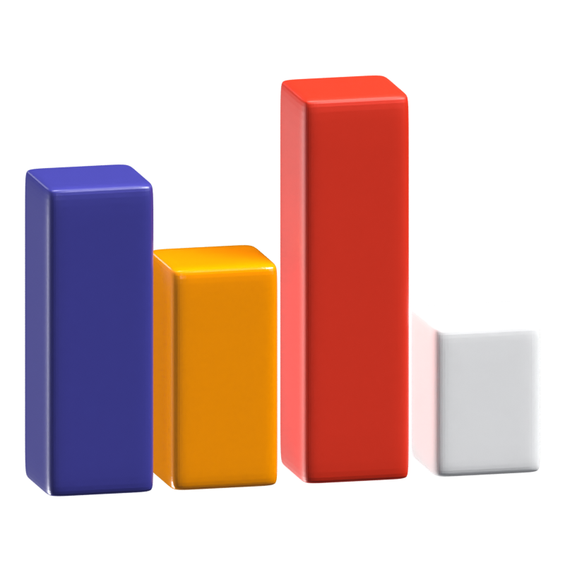 Bar Charts 3D Icon Model 3D Graphic