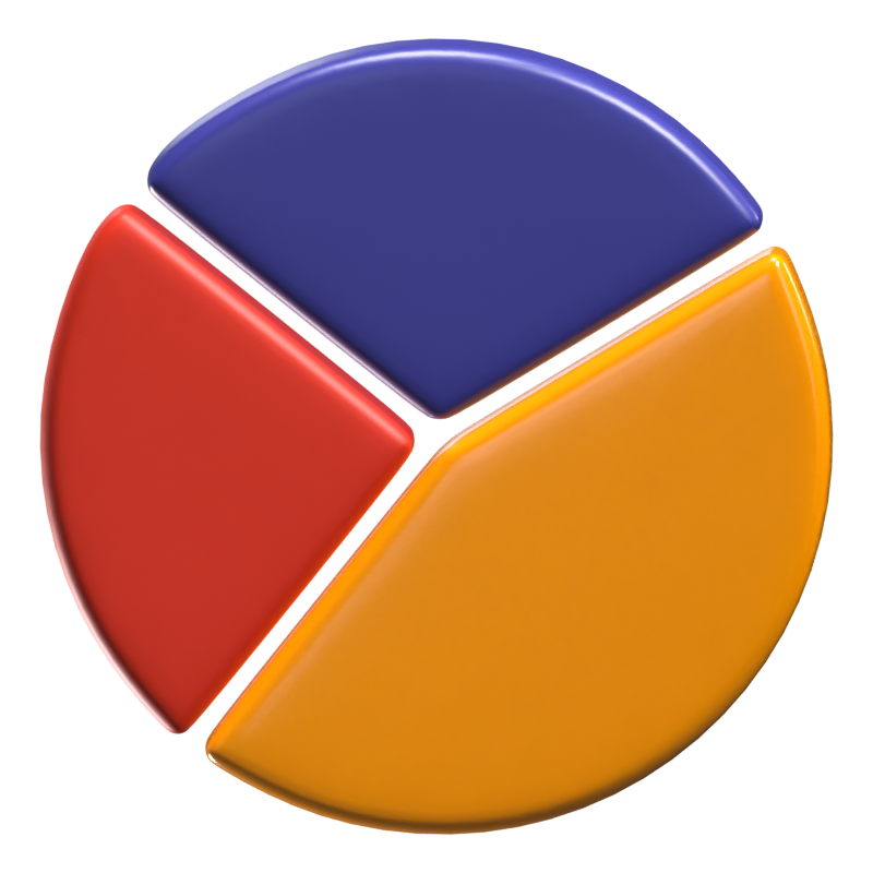 Modelo de icono 3D de gráfico circular