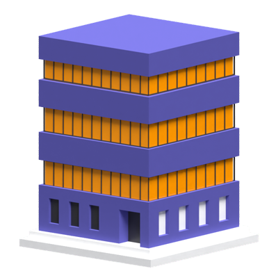 3D Office Building Icon Model 3D Graphic
