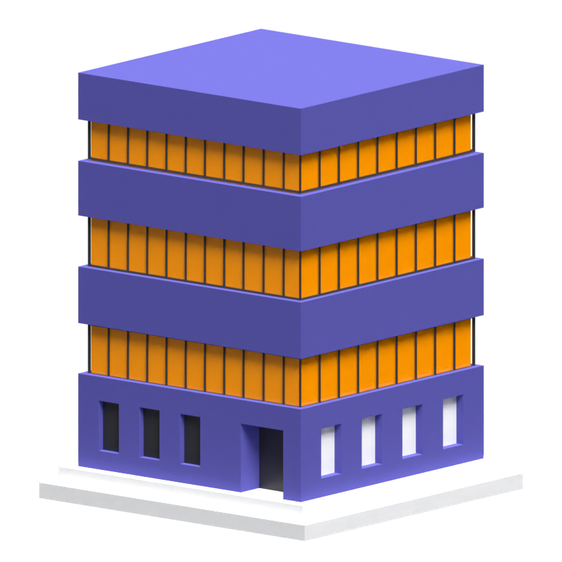 Modelo 3D de icono de edificio de oficinas 3D Graphic