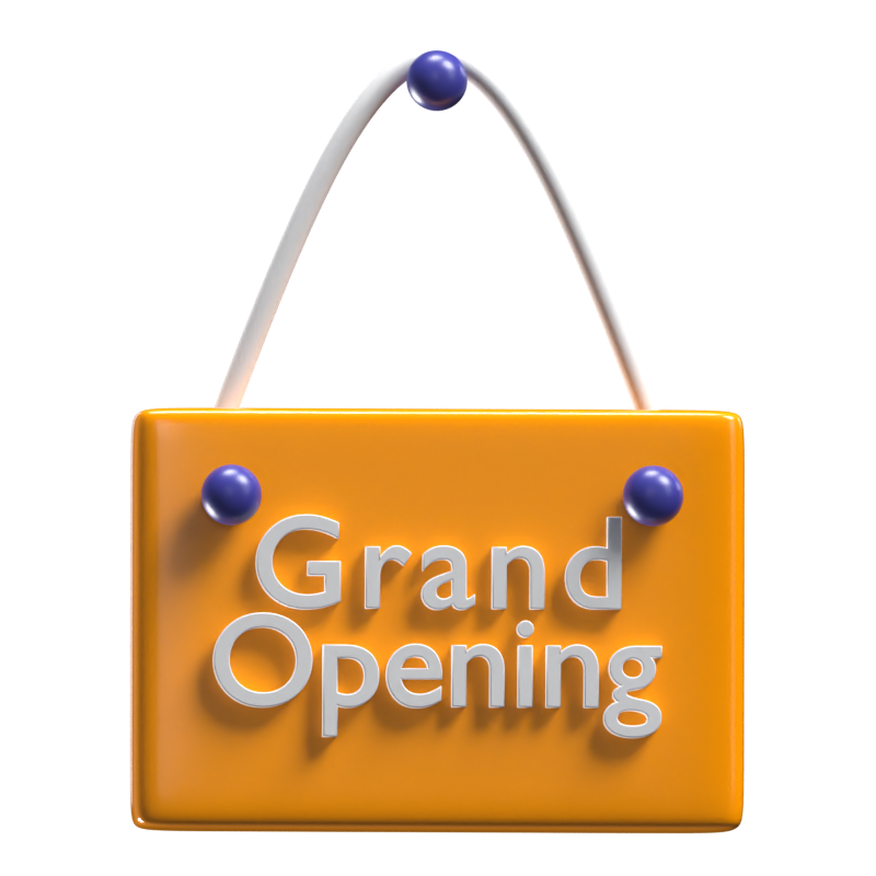 Grand Opening Sign Board 3D Icon 3D Graphic