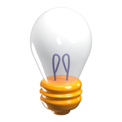 Creative Idea Lightbulb 3D Icon Model 3D Graphic