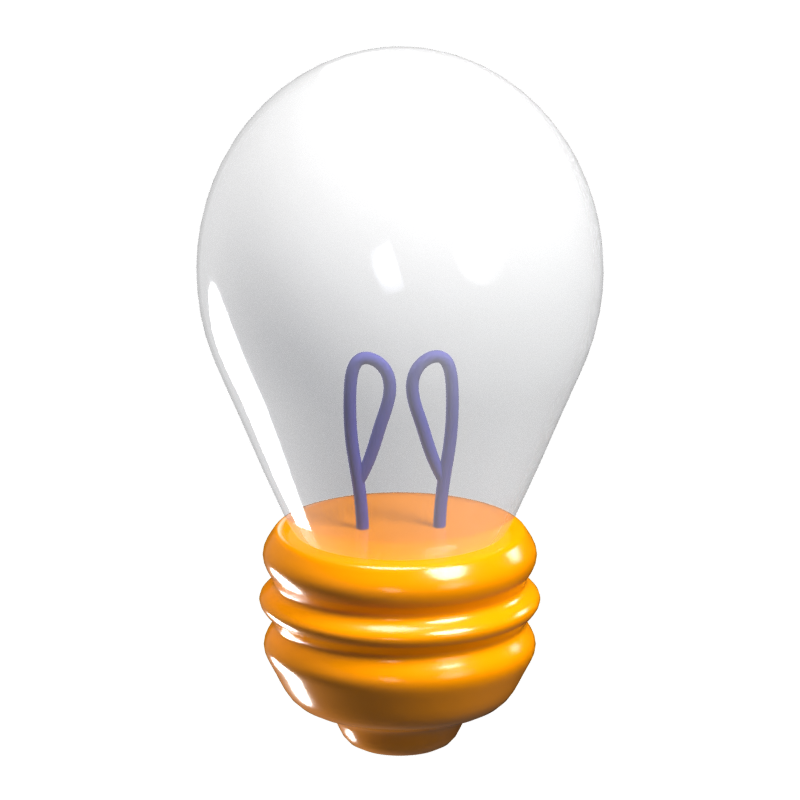 Creative Idea Lightbulb 3D Icon Model 3D Graphic