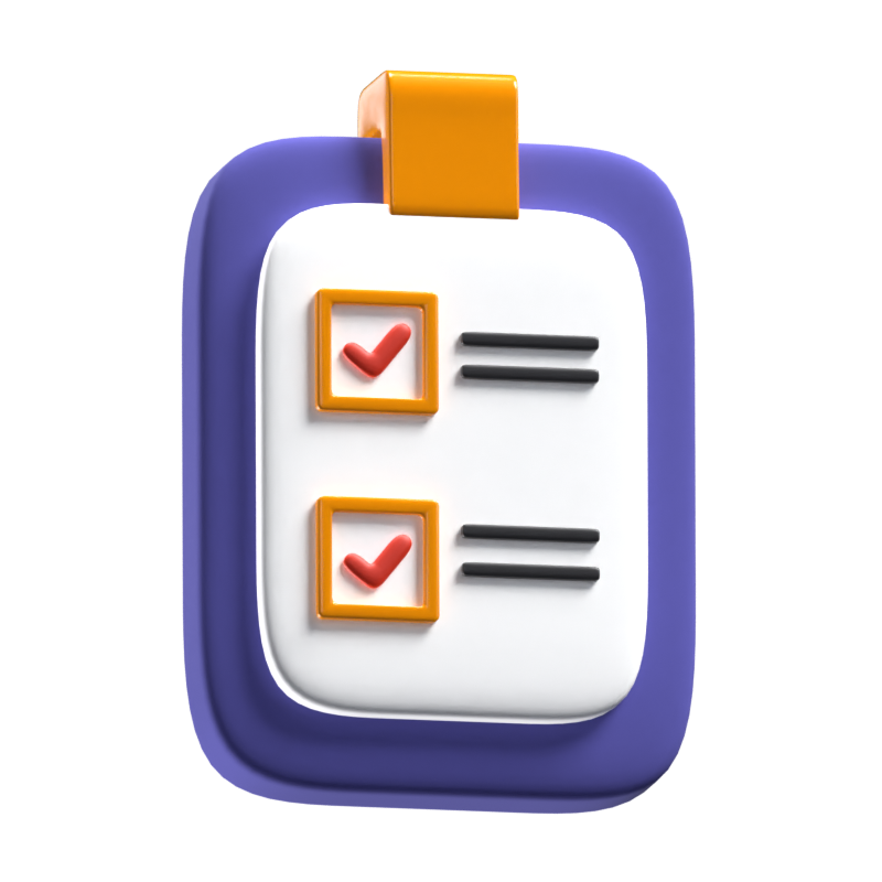 Checklist 3D Icon Model 3D Graphic