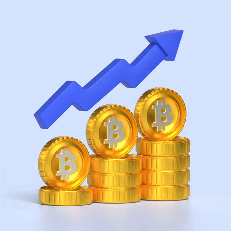 Financial Growth Featuring Coins And Arrow 3D Illustration 3D Illustration
