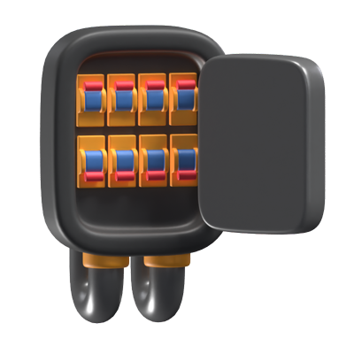 icono de caja de fusibles en 3d 3D Graphic