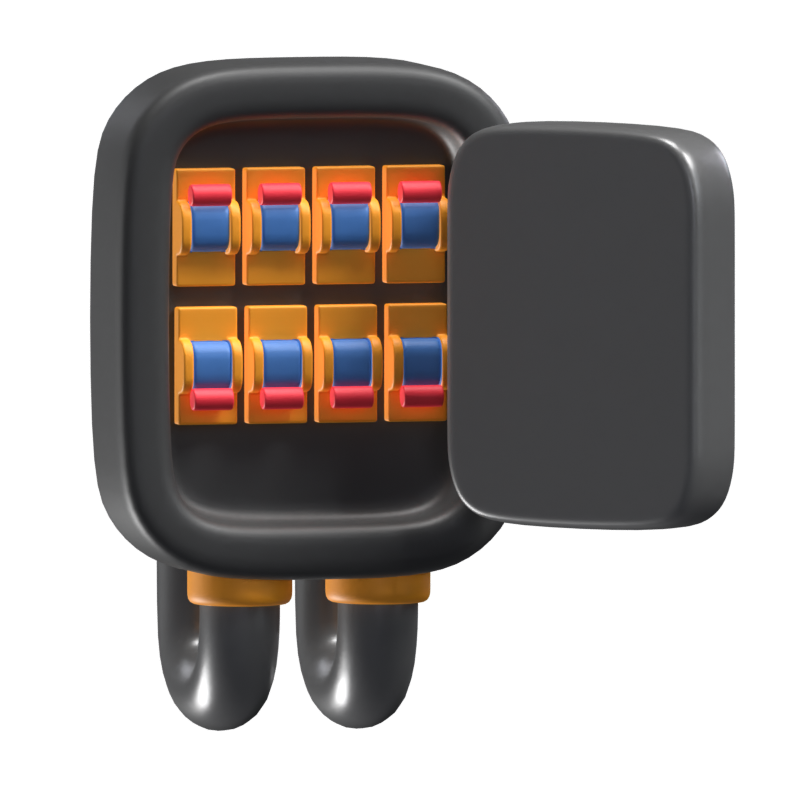 3D Fuse Box Icon 3D Graphic